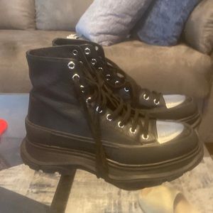 Alexander McQueen mirror toe cap platform boots, size 11